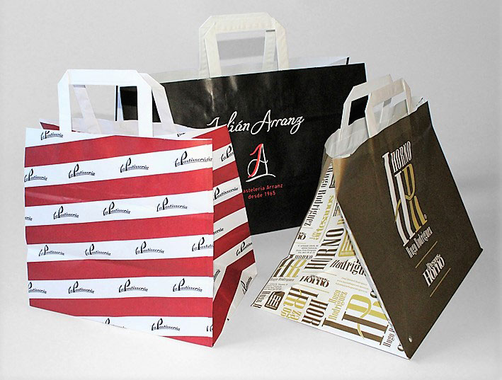 Bolsas personalizadas para hostelería. Bolsas para restaurantes Take Away y Delivery. Bolsas con diseño origianles para comida a domicilio.